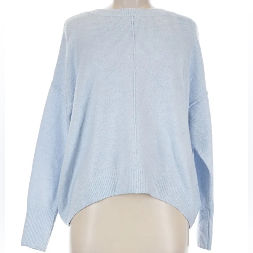 Vince Camuto Pale Blue Drop-Shoulder Sweater